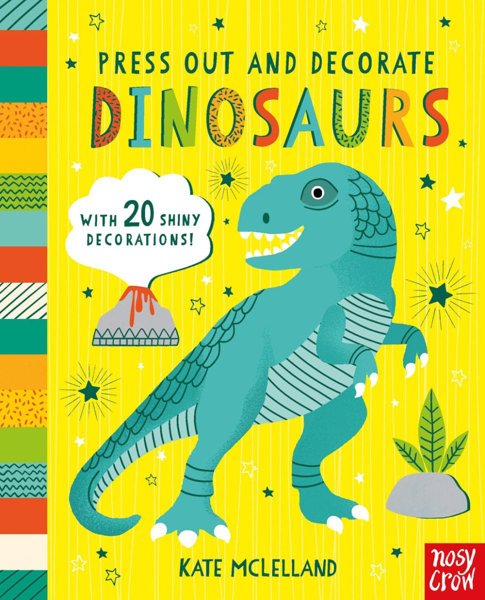 ספר לוחצים מוציאים ומקשטים מובייל וגרלנדה – דינוזאורים