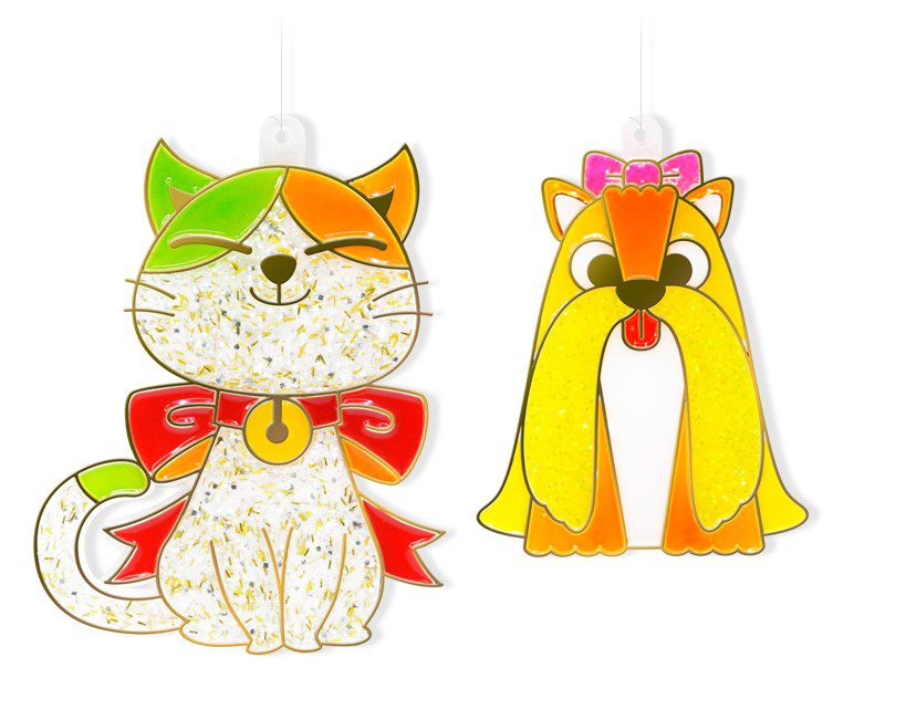 קיט צבעי חלון +צורות כלב וחתול AMOS