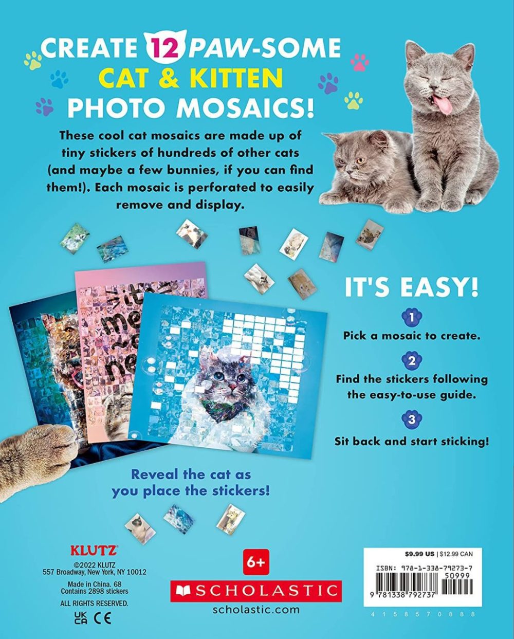 חוברת תמונות פסיפס במדבקות – חתולים KLUTZ
