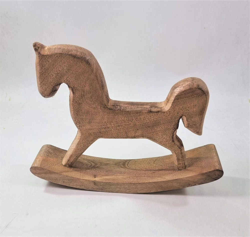 סוס עץ לעיצוב ודקורציה – 20 סמ