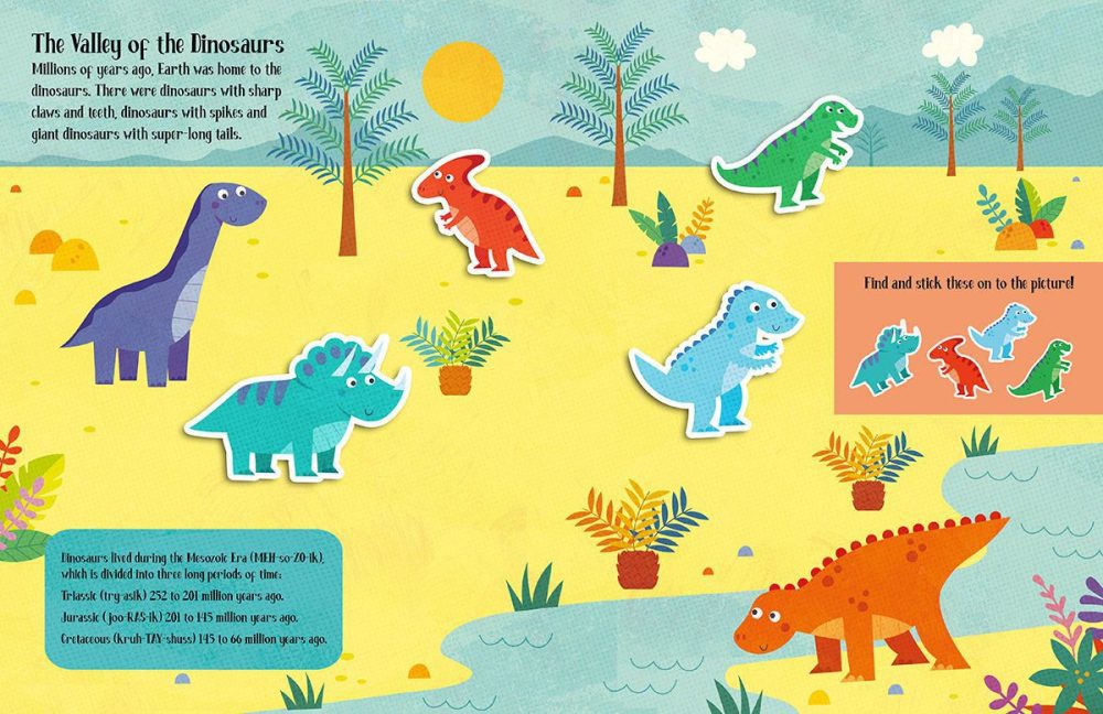 חוברת מדבקות עם מדבקות לבד – דינוזאורים